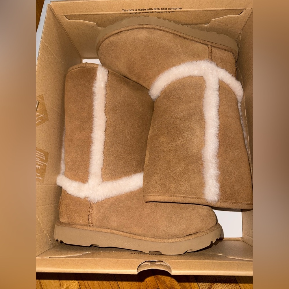 UGG Hadley II Tall Girls Shearling Boots – Cozy Tan (Rare/Discontinued)